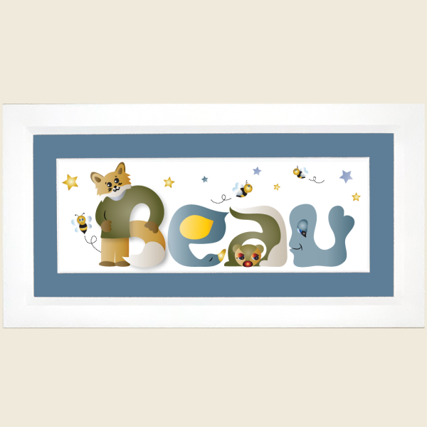 Framed Name Art - Beau - Anna Marie's ABCs