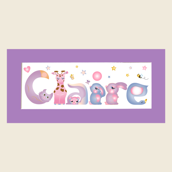 Unframed Name Art - Claire - Anna Marie's ABCs