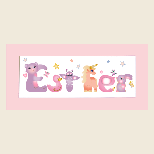 Unframed Name Art - Esther - Anna Marie's ABCs