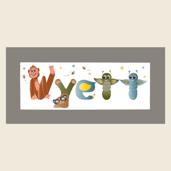 Unframed Name Art - Wyett - Anna Marie's ABCs